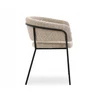 Mebel Partner PATOGI SORIN BOUCLE BEIGE KŪDINĖ KĖDĖ ANT JUODO VALGAMOJO PAGRINDO