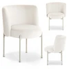 Mebel Partner STILINGA KIAUŠINĖ KĖDĖ VALGOMUI VELIURINIS KILMĖS ŠVIESOS KOJĖS CHARLOT CREAM BEIGE