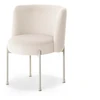 Mebel Partner STILINGA KIAUŠINĖ KĖDĖ VALGOMUI VELIURINIS KILMĖS ŠVIESOS KOJĖS CHARLOT CREAM BEIGE