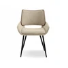 Mebel Partner STILINGA SVEČIAVIES KAMBARIO KĖDĖ SUlenkta MEDIENOS RIEŠUTŲ GRACE BOUCLE BEIGE Juodas