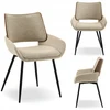 Mebel Partner STILINGA SVEČIAVIES KAMBARIO KĖDĖ SUlenkta MEDIENOS RIEŠUTŲ GRACE BOUCLE BEIGE Juodas