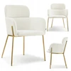 Mebel Partner STILINGA SVETAINES KĖDĖ SU porankiais BOUCLE BIAGIO CREAM GOLD