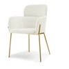 Mebel Partner STILINGA SVETAINES KĖDĖ SU porankiais BOUCLE BIAGIO CREAM GOLD