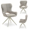Mebel Partner SUKAMA KĖDĖ SU IŠkirpta NUGARĖLĖ MARGARET BEIGE AUDINIU ANT KOJOS BEIGE