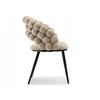 Mebel Partner VELIŪRINĖ KĖDĖ SU BURBULIUOTA ATGARA LUCY BEIGE BURBULU ANT JUODŲ KOJŲ