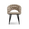 Mebel Partner VELIŪRINĖ KĖDĖ SU BURBULIUOTA ATGARA LUCY BEIGE BURBULU ANT JUODŲ KOJŲ