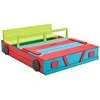 Medinė smėlio dėžė su dangčiu-suolais Car Swing King 120x100x20cm spalvota