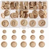 MEDINIAI SAGAUTĖS 15 MM 20 MM 25 MM APVALYTI 140 VNT DEKORACIJŲ SIUVIMO