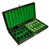 Mediniai turnyriniai šachmatai 35cm su žaliu intarpu
