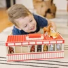 Melissa & Doug Arklidė, 8 gardai, mediniai, arklidės žaislų komplektas, arkliukai 3+
