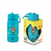 Mėlynas buteliukas su šiaudeliu berniukui, mokyklai, Brosky roboto printas, 450ml