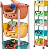 Memflow KNYGŲ SPINTELĖ ŽAISLINĖ SPINTELĖ PLASTIKINIS TALPAS ANT RATŲ 5 LENTYNŲ ORGANIZATORIUS