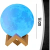 Memflow LAMPA KSIĘŻYC ŚWIECĄCY Naktinė lempa 3D MOON RGB LED PODSTAWKA PREZENT