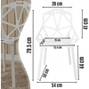 Memflow LOFT ažūrinė kėdė Baltas Modern PREMIUM plastikinis sodo fotelis