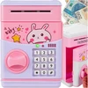 Memflow PIGGY BANK Saugus bankomatas VAIKAMS SU PRIEIGOS KODU MONETOS BANKNOTAI ROŽINĖS