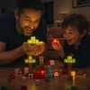 Merkan Klocki Magnetyczne Konstrukcyjne Rinkinys 75 Elementów Świecące LED Piksele