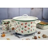 Metalac Emaliuotas puodas su dangčiu 22 cm, 5 l, "flowers"