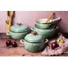 Metalac Emaliuotas puodas su dangčiu 24 cm 5 l, "marble" kolekcija, mėtų spalvos