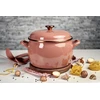Metalac Emaliuotas puodas su emaliuotu dangteliu 22 cm, 5,4 l, smėlio spalvos, Mocha