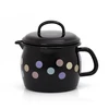 Metalac Emaliuotas puodukas su snapeliu 12 cm 1,3 l, juodas, Pasteliniai taškai