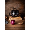 Metalac Emaliuotas puodukas su snapeliu 12 cm 1,3 l, juodas, Pasteliniai taškai