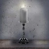 Žvakidė metalinas sidabras 21,5 cm