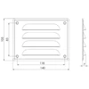 Metalinės ventiliacijos grotelės MR14105, 140 x 105 mm, baltos sp.