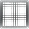 Vents Grotelė metalinė (su tinkleliu, balta) 125x125