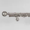 Metalinio karnizo komplektas MODENA-LUNAS, dvigubas, mat. sidabro sp., 1,6 m, Ø19 mm
