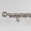 Metalinio karnizo komplektas MODENA-LUNAS, dvigubas, mat. sidabro sp., 3 m, Ø19 mm