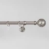 Metalinio karnizo komplektas MODENA, viengubas, mat. sidabro sp., 1,6 m, Ø19 mm