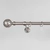 Metalinio karnizo komplektas MODENA, viengubas, mat. sidabro sp., 1,6 m, Ø19 mm