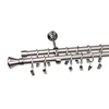 Metalinis karnizo komplektas JAZZ, dvigubas, nikelio sp., 2,4 m, Ø 19/19 mm
