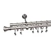 Metalinis karnizo komplektas JAZZ, dvigubas, nikelio sp., 2,4 m, Ø 25/19 mm