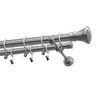 Metalinis karnizo komplektas JAZZ, dvigubas, nikelio sp., 2,4 m, Ø 25/19 mm