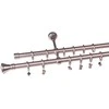 Metalinis karnizo komplektas JAZZ, dvigubas, sidabro sp., 2 m, Ø 19/19 mm