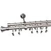 Metalinis karnizo komplektas JAZZ, dvigubas, nikelio sp., 2,4 m, Ø 19/19 mm