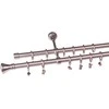 Metalinis karnizo komplektas JAZZ, dvigubas, sidabro sp., 2 m, Ø 19/19 mm