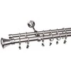 Metalinis karnizo komplektas JAZZ, dvigubas, nikelio sp., 2 m, Ø 25/19 mm