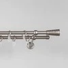 Metalinis sieninis karnizas MONACO-LUNAS, šv. mat. sidabro sp., dvigubas, 2 m, Ø19 mm