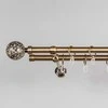 Metalinis sieninis karnizas MONACO-LUNAS, šv. send. aukso sp., dvigubas, 2,4 m, Ø19 mm
