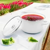 Meyerhoff ENAMEL puodas 1,5L tradicinis 14cm su DANČIU universalus 3D su rankenomis