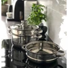 Meyerhoff Garinimo puodas Plieninis garintuvas 18 cm, 3 dalių, indukcinis