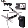 MFH Fox Outdoor Daugiafunkcinis įrankis, 6 įrankiai su žirklėmis, su atsuktuvų antgalių rinkiniu, juodas