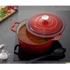 Mg Home 5L emaliuotas ketaus PUODAS SU RAUDONU DANGIU, DUJINĖS, INDUKCINĖS, ORKAITĖS, 25cm