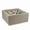 Mimii SUCHY BASEN KOJEC vaikams 90x90x40cm Soft Kreminis 400 piłek kwadrat