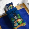 Patalynės komplektas MINECRAFT patalynė 140x200 Mėlynas ALEX STEVE CREEPER ZOMBIE 100% MEDVILNĖ