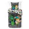 Patalynės komplektas MINECRAFT patalynė 140x200 Pilkas ALEX STEVE MONSTRERS 100% MEDVILNĖ