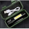 Mini prožektorių žibintuvėlis Galingas kišeninis XPE+COB vandeniui atsparus USB įkraunamas