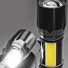 Mini prožektorių žibintuvėlis Galingas kišeninis XPE+COB vandeniui atsparus USB įkraunamas